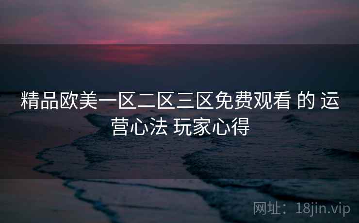 精品欧美一区二区三区免费观看 的 运营心法 玩家心得
